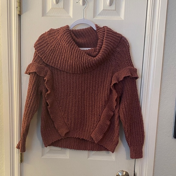 Express Cozy soft blush pink Cowl Neck Sweater - Picture 1 of 4